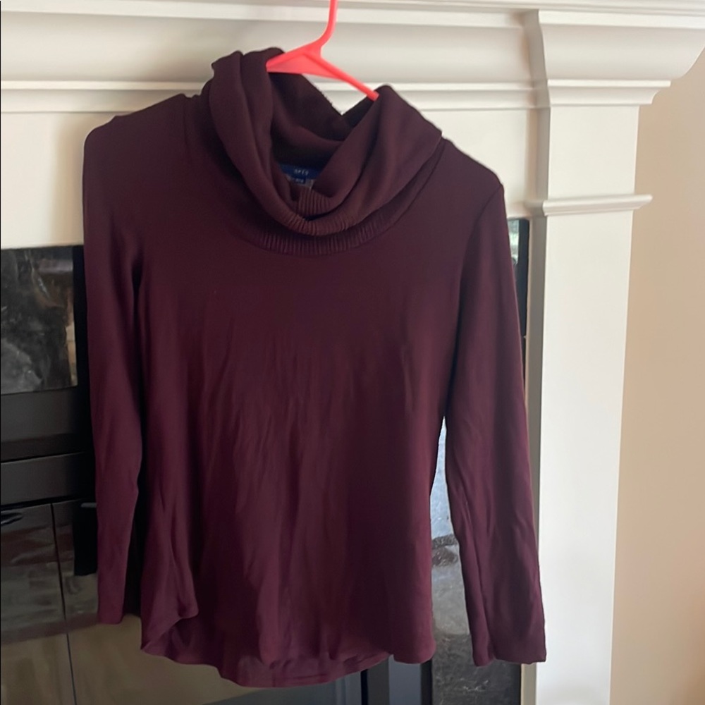 Burgundy Cowl Neck Sweater - petite XS